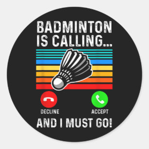 Sticker Rond Volant de badminton Pickleball drôle