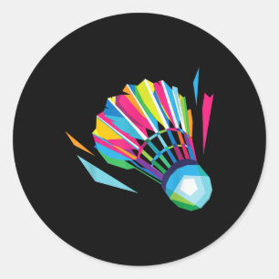 Sticker Rond Volant de badminton Racquet Sport Badminton Pop Ar