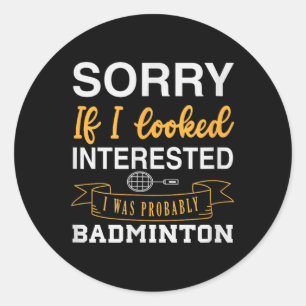 Sticker Rond Volant de badminton Raquette Joueur de badminton 0