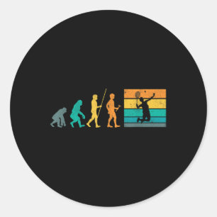 Sticker Rond Volant de badminton rétro évolution badminton vint