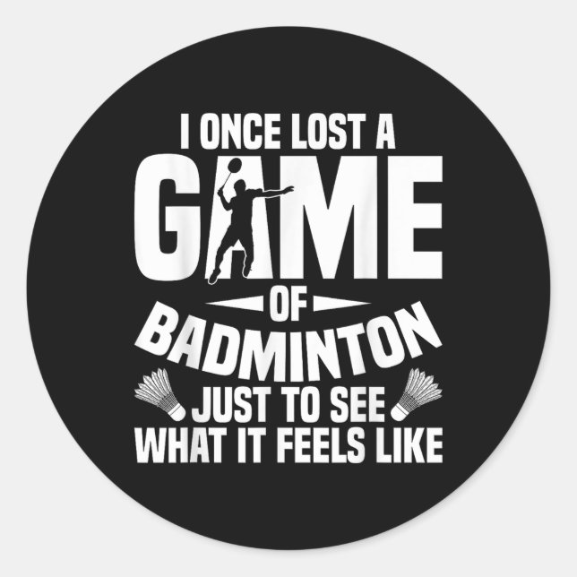 Sticker Rond Volant de badminton une fois perdu Shuttle Joueur  (Devant)