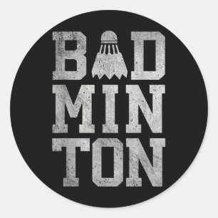 Sticker Rond Volants de Badminton Joueurs de Badminton et amate