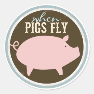 Sticker Rond Voler des cochons