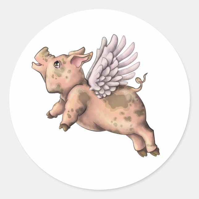 Sticker Rond Voler des cochons (Devant)