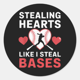 Sticker Rond Voler Des Coeurs Comme Je Voler Des Bases De Baseb