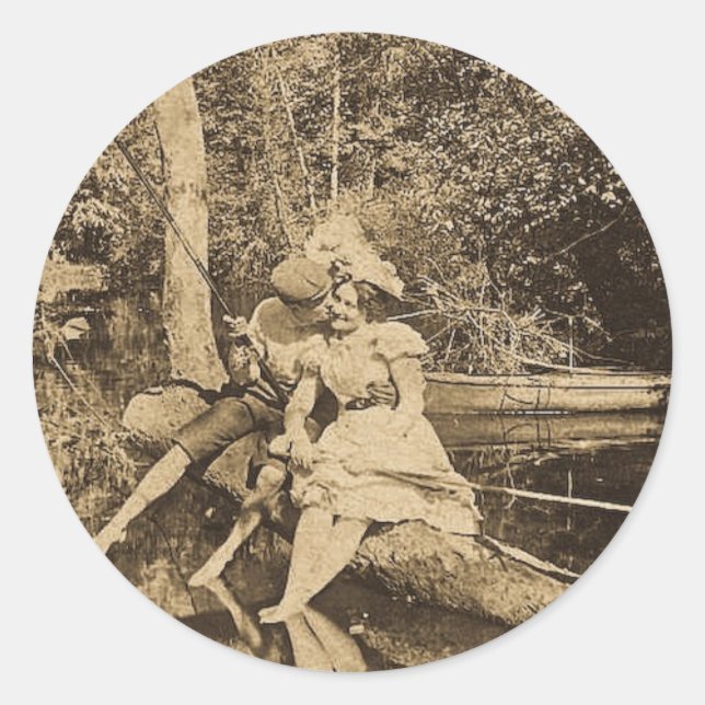 Sticker Rond Voler un baiser (Devant)