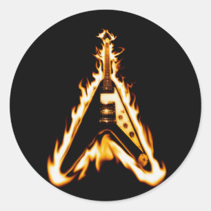 Sticker Rond Voler V guitare