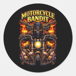 Sticker Rond Voleur à moto