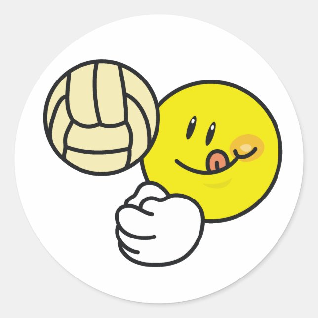 Sticker Rond Volley-ball (Devant)