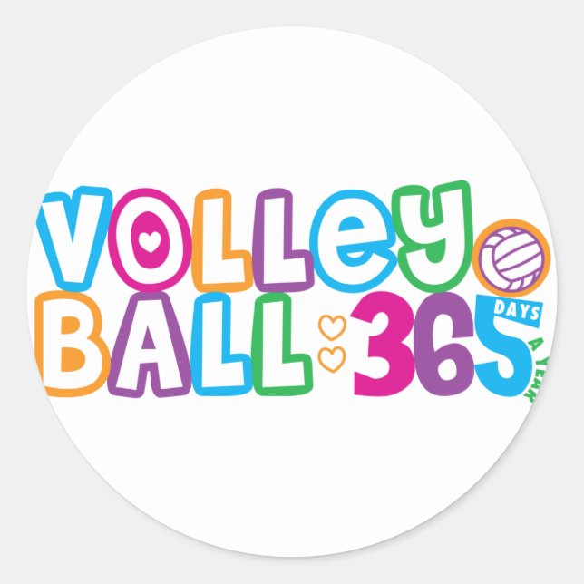Sticker Rond Volley-ball 365 (Devant)