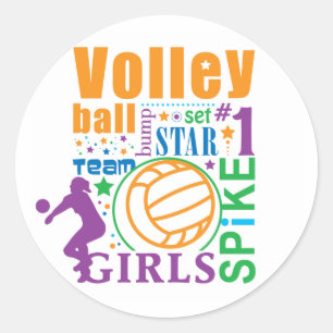 Sticker Rond Volley-ball Bourne
