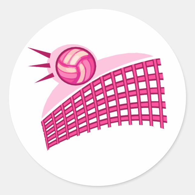 Sticker Rond Volley-ball et net (Devant)