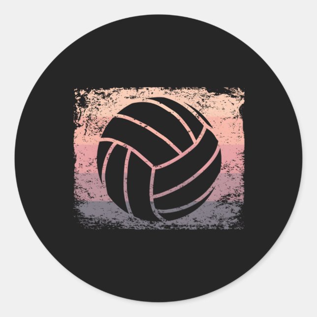 Sticker Rond Volley-ball Joueur Beach Volleyball (Devant)