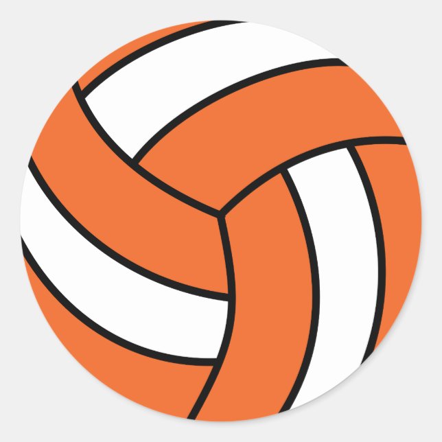 Sticker Rond Volley-ball orange et blanc (Devant)