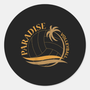 Sticker Rond Volley-ball Paradise