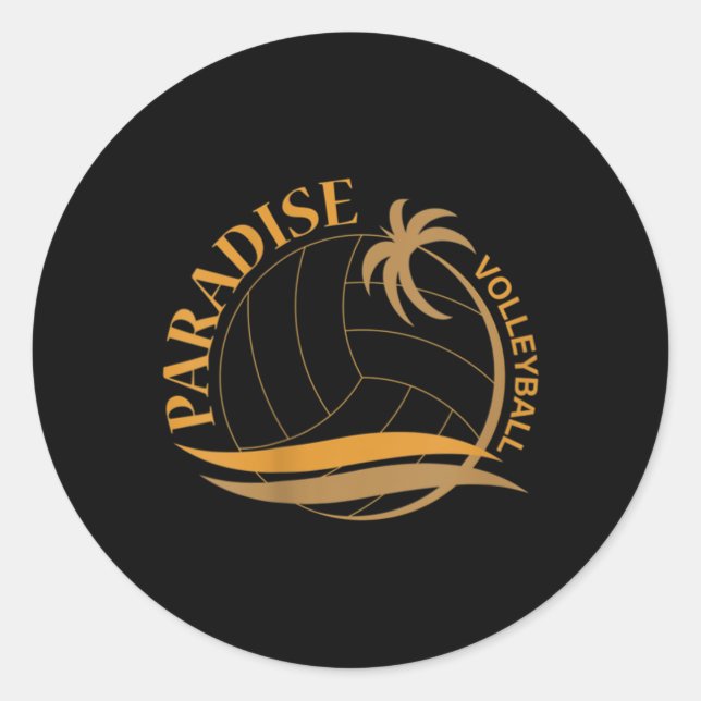 Sticker Rond Volley-ball Paradise (Devant)