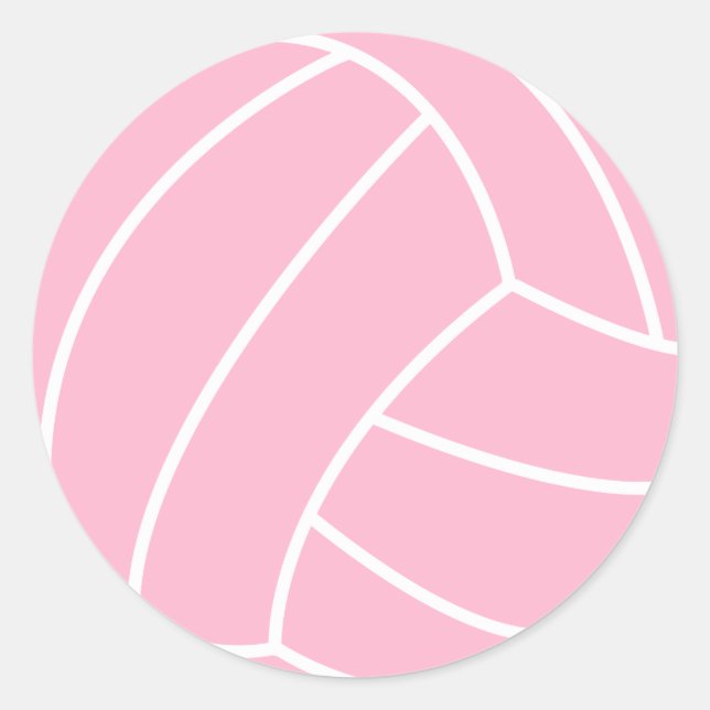 Sticker Rond Volley-ball rose clair (Devant)