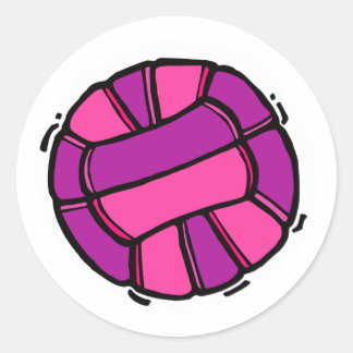 Sticker Rond Volley-ball rose et violet