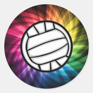 Sticker Rond Volley-ball; spectre