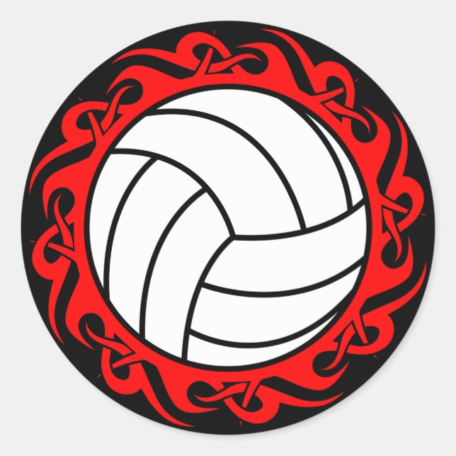 Sticker Rond volley-ball tribal (Devant)