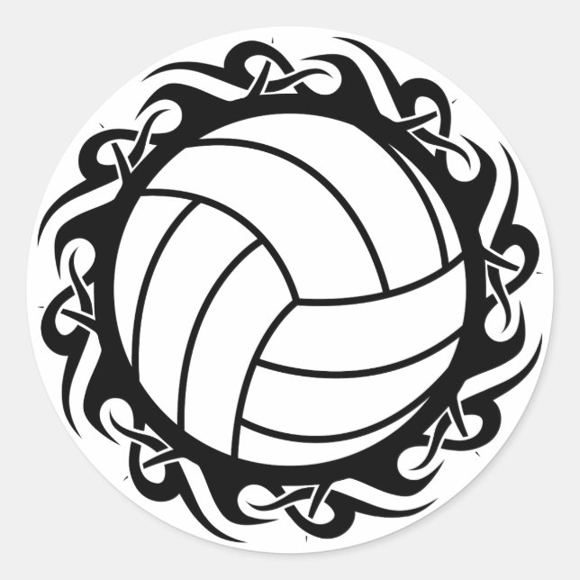 Sticker Rond volley-ball tribal (Devant)