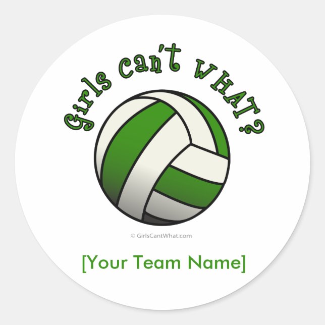 Sticker Rond Volley-ball vert (Devant)