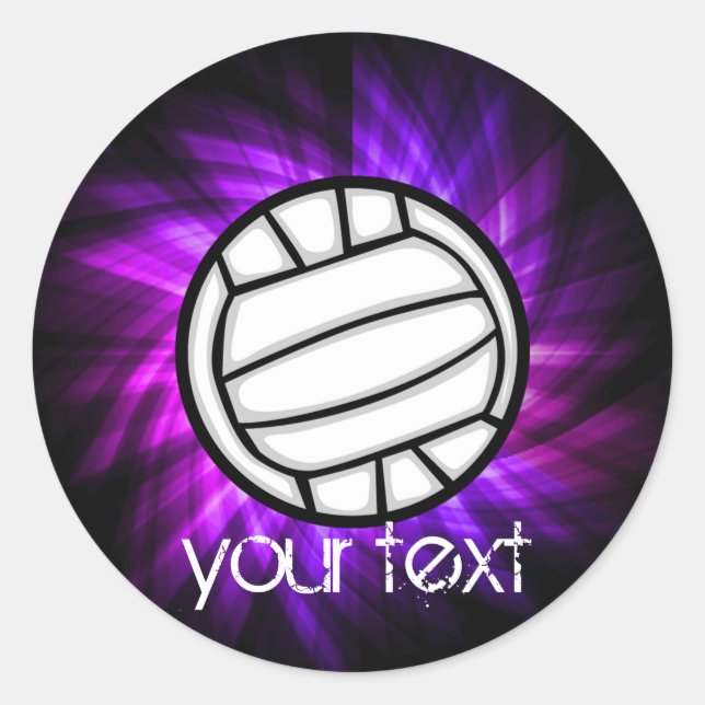 Sticker Rond Volley-ball violet (Devant)