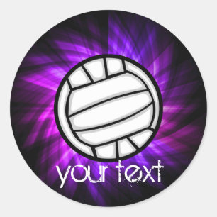 Sticker Rond Volley-ball violet