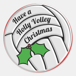 Sticker Rond Volley de Noël Holly Volley
