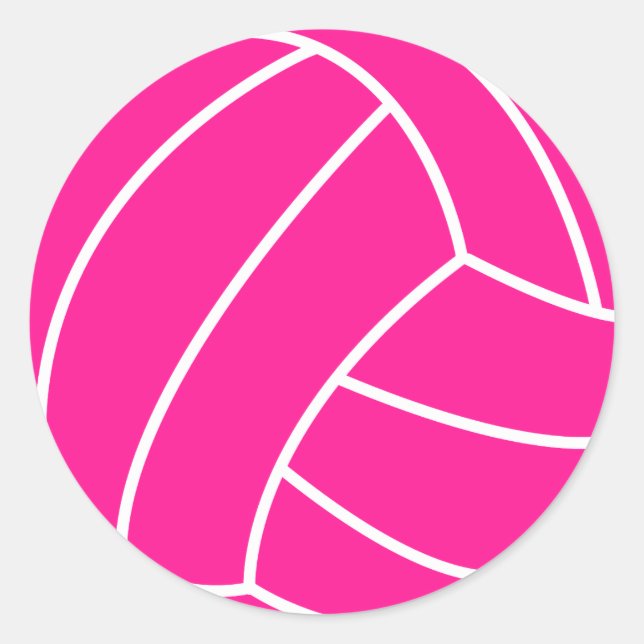 Sticker Rond Volley rose chaud (Devant)