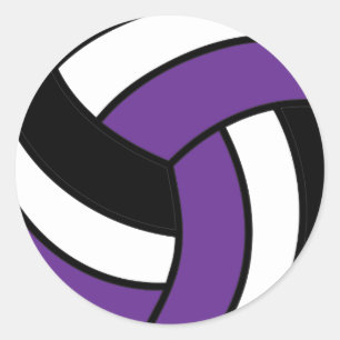 Sticker Rond Volley violet et blanc