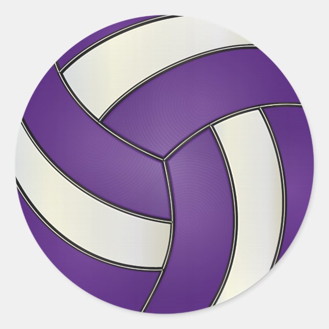 Sticker Rond Volley violet et blanc (Devant)