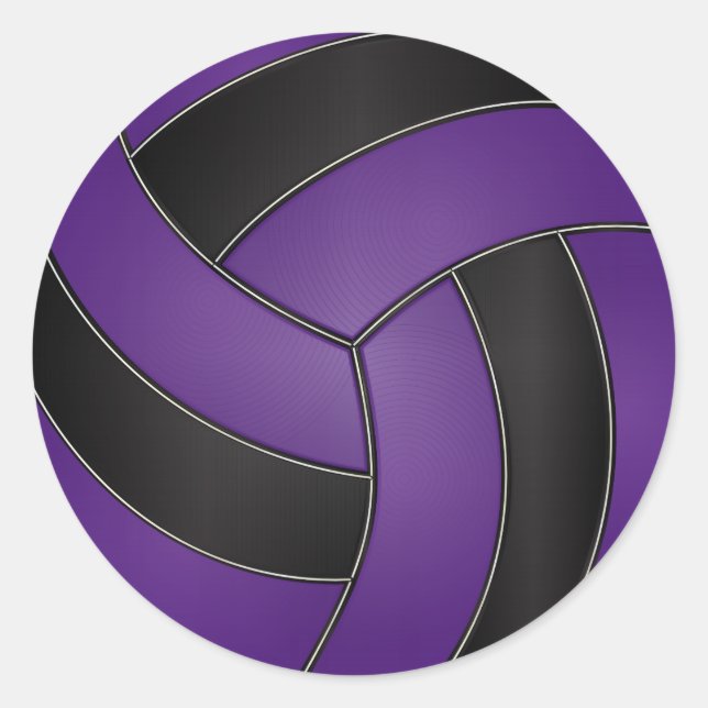 Sticker Rond Volley violet et noir (Devant)