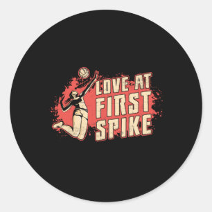 Sticker Rond Volleyball Amour Au Premier Joueur De Volleyball S