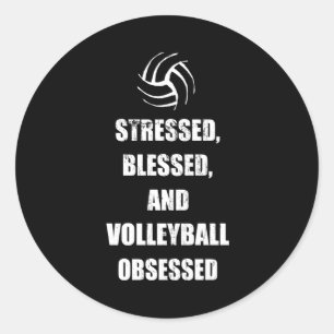 Sticker Rond Volleyball Beach Joueur Volleyball Équipe Idée cad