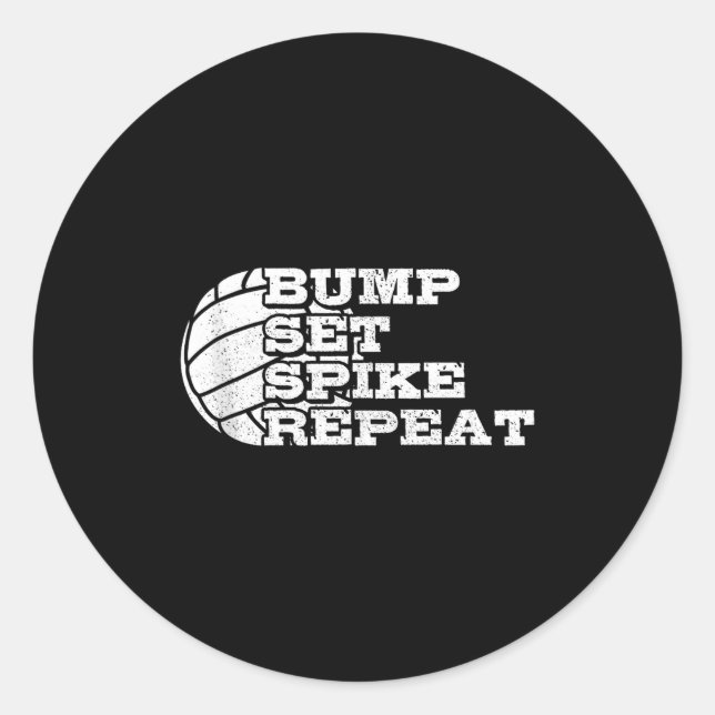 Sticker Rond Volleyball Bump Set Ske Repeat Beach Volleyball Gi (Devant)