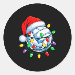 Sticker Rond Volleyball de Noël Xmas Santa Srts Chapeau Hommes