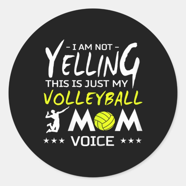 Sticker Rond Volleyball Design - Ne Pas hurler C'Est Juste Mon  (Devant)