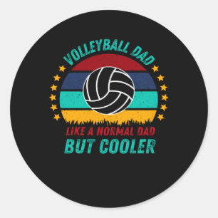 Sticker Rond Volleyball Papa - Fête des pères Cool Cadeau