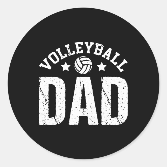 Sticker Rond Volleyball Papa Funny Volleyball joueur Père39s D (Devant)