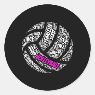Sticker Rond Volleyball Pour Et K Mots Volleyball