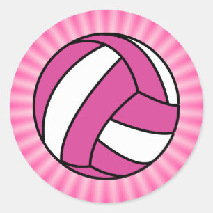 Sticker Rond Volleyball rose