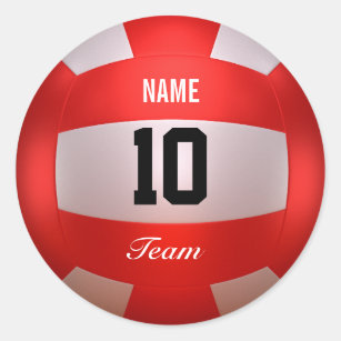 Sticker Rond Volleyball rouge