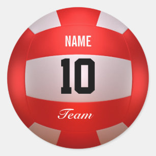Sticker Rond Volleyball rouge