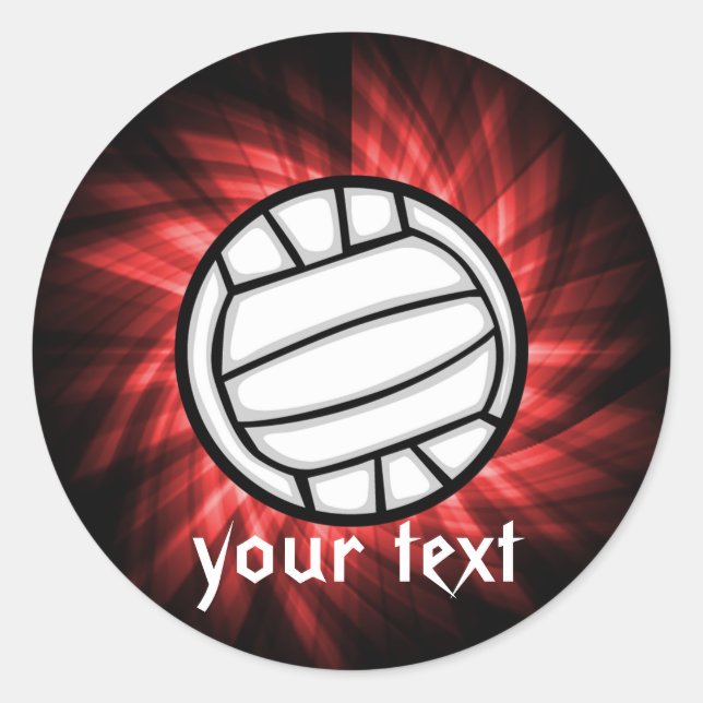 Sticker Rond Volleyball ; Rouge (Devant)