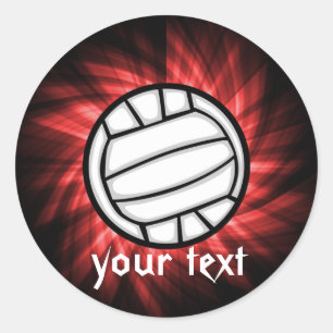Sticker Rond Volleyball ; Rouge