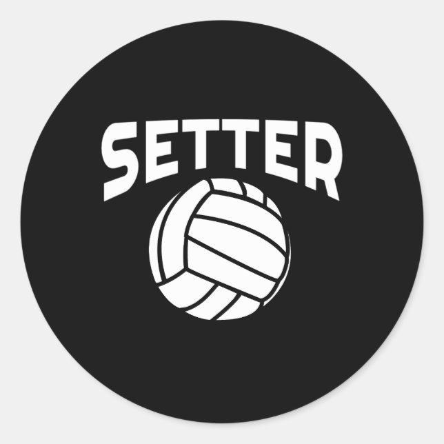 Sticker Rond Volleyball Setter Volleyball Avec Discours (Devant)