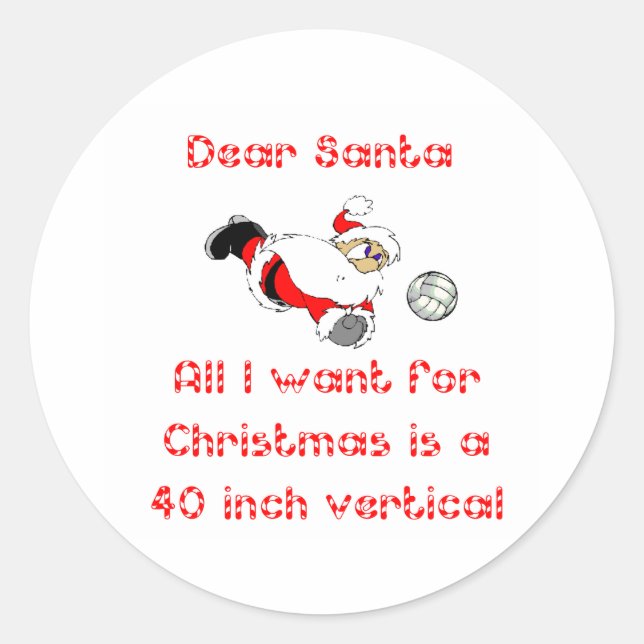 Sticker Rond VolleyChick Cher Père Noël 1 côté (Devant)
