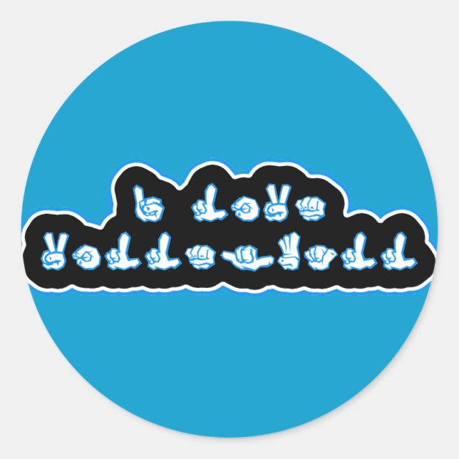 Sticker Rond VolleyChick I Love Volleyball ASL (Devant)