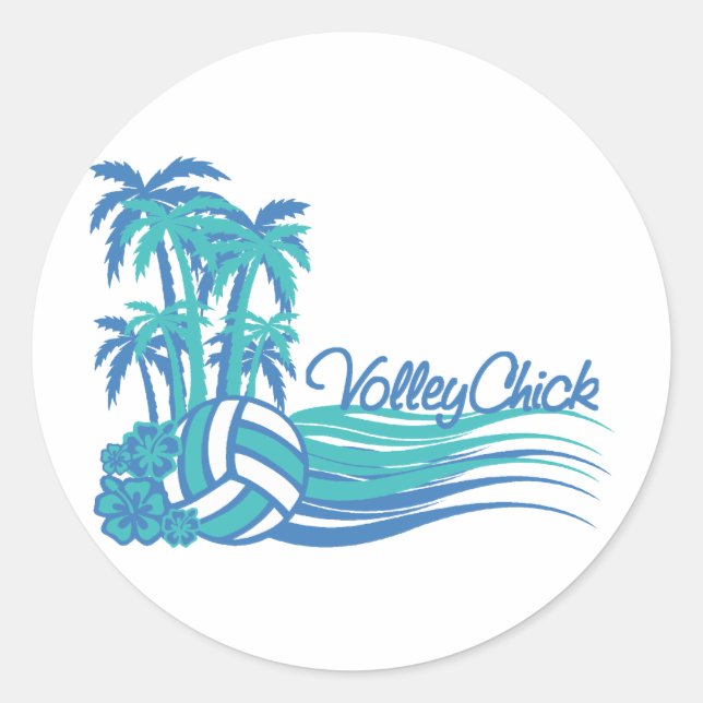 Sticker Rond VolleyChickWaver (Devant)